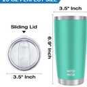 WETOWETO 20oz Insulated Stainless Steel Tumbler, Double Wall Vacuum Leak-proof Travel Coffee Mug, Powder Coated Water Cup (Cyan, 1 Pack)