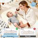 Baby Lounger & Snuggle Nest for Newborn 0-24 Months, Baby Nest Supervised Breathable Cotton for Newborn, Breathable Portable Infant Lounnger for Travel and Home, White (Lounger Cover Included
