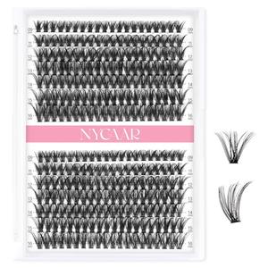 Lash Clusters 280Pcs Individual Lashes 40D 0.7D Curl 9-16MMIX Lash Extensions Clusters Lashes Soft&Natural DIY Eyelash Extension at Home(40D-D-9-16MIX)