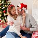 Christmas Headband for Women Xmas Tree Bow Knotted Hairband Red Rhinestone Crystal Jeweled Wide Top Knot Head Band for Christmas Holiday Hair Accessories Costume Party Decorations Outfits Gifts (1 Count (Pack of 1))