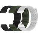 Quick Release Nylon Watch Band 18mm 20mm 22mm for Women Men Nylon Sport Loop Watch Straps Adjustable Breathable Replacement Bands, 3 PCS, white dark grey and navy green