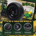 11x4.00-5 Flat Free Tire and Wheel (2 Pack),Universal 11x4-5 Solid Smooth Tractor Turf Tire with Rim, 3.4" Centered Hub and 3/4" & 5/8" Bushing, For Zero Turn Mowers and Riding Lawn Mower
