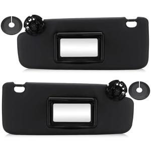 3 Hole Left Driver & Right Passenger Side Sun Visor for 2011-2016 Chevy Cruze, Black Sunvisor Without Light Replace ‎95034256, 95034253, 84126667, 84126658