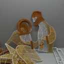 Hourleey 4FT Lighted Christmas Nativity Scene, Christmas Outdoor Decorations with 120 Count Pre-lit Warm White Lights, Holy Family for Xmas Outside Yard Garden Holiday Decor