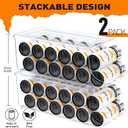SCAVATA 2 Pack Skinny Can Organizer for Refrigerator, Stackable Tall Skinny Soda Pop Can Holder Dispenser with Lid for Fridge Pantry Rack Freezer, Clear Plastic Storage Bins-Holds 12 Slim Cans Each