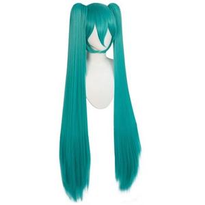 Soyusunny Long Double Clip Ponytails Hatsune Miku Cosplay Wig Costume for Women Girls (Green)
