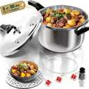 WantJoin Pressure Cooker, 6 Quart Stainless Steel Pressure Canner, Induction Compatible Cookware with Spring Valve Safeguard Devices,Compatible with Gas & Induction Cooker