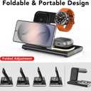 Wireless Charger for Samsung Charger (Foldable & Nightlight),3 in 1 Charging Station for Samsung S26 Ultra/S25/S24/S23/S22/Note20 Z Fold Flip7, Travel Charger for Galaxy Watch 8/7/6/5/4/3/Galaxy Buds4