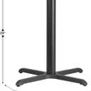 Flash Furniture 30" x 30" Restaurant Table X-Base with 3" Diameter Table Height Column, Commercial X-Base Cast Iron Restaurant Table Base, Black