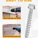 40 PCS 1/2" x 4" Concrete Screw Anchors, Large Diameter Heavy Duty Screw Anchor for Concrete, Masonry, Brick, Block Anchoring