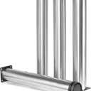 16 Inch Metal Furniture Legs Stainless Steel Adjustable Legs Silver Metal Legs Round Cabinet Legs for Coffee Table Cabinet Desk Sofa Shelves, Pack of 4