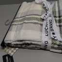 Lucky Brand Sherpa Plaid Grey/Olive 50"X70" Cozy Plush Blanket - Premium Microfiber Throw for Luxurious Comfort and Style