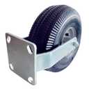 2-Rigid 10" Pneumatic Caster ，Black Rubber Wheel - 800 lbs. Capacity