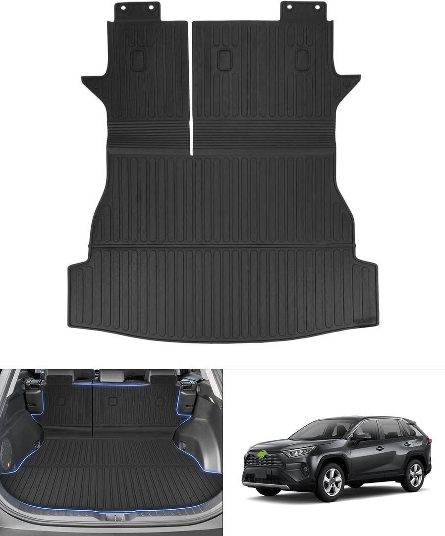 Cartist Trunk Mat & Backrest Mat Fits for Toyota RAV4 2019-2025 All Weather Rear Cargo mat for RAV4 Car Accessories for RAV4 2019-2025