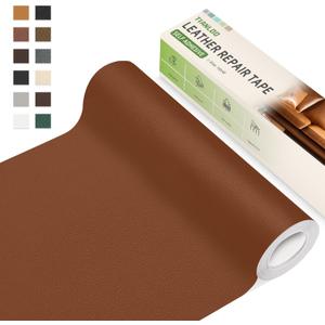 TIANLDD Leather Repair Tape,16 x 80 Inches Self Adhesive Leather Repair PatchLeather Repair Kit for FurnitureCouches,Car Seats,Cabinets,Handbags(Brown-Litchi Grain)