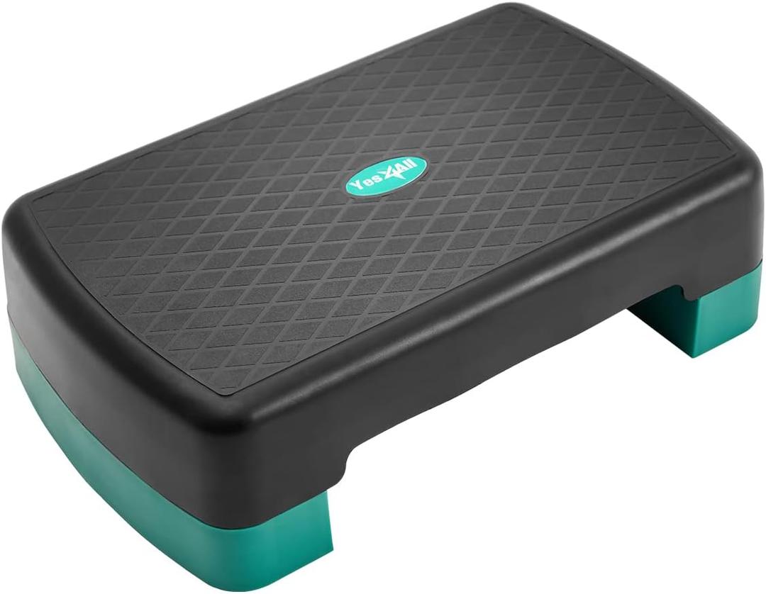 Yes4All Aerobic Exercise Step Platform, Exercise Stepper with Risers for Cardio and Strength Training, Workout Stepper for Home Gym