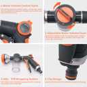 Garden Hose Nozzle,8 Patterns Hose Sprayer High Pressure,Heavy Duty Dog Wash,Metal Water Hose Nozzle with Soap Dispenser,Car Wash Foam Gun