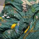 MUSSEL Queen Size Comforter Set 3 Pieces,Green Vintage Botanical Floral Pattern Bedding Comforter Sets,Boho Whimsical Modern Printed Design Cute Seersucker Bedroom Comforter and Shams