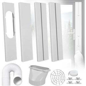 Portable Air Conditioner Window Vent Kit – Adjustable AC Window Kit Fits Sliding Horizontal & Vertical Windows, Includes 5.9” Exhaust Hose