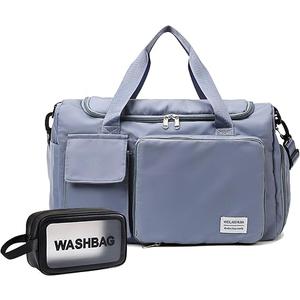 Travel Bag, Large Capacity Folding Travel Bag, Sports Gym Bag with Wet Pocket & Shoes Compartment, Foldable Travel Duffel Bag, Weekender Overnight Bag for Women and Man, Blue