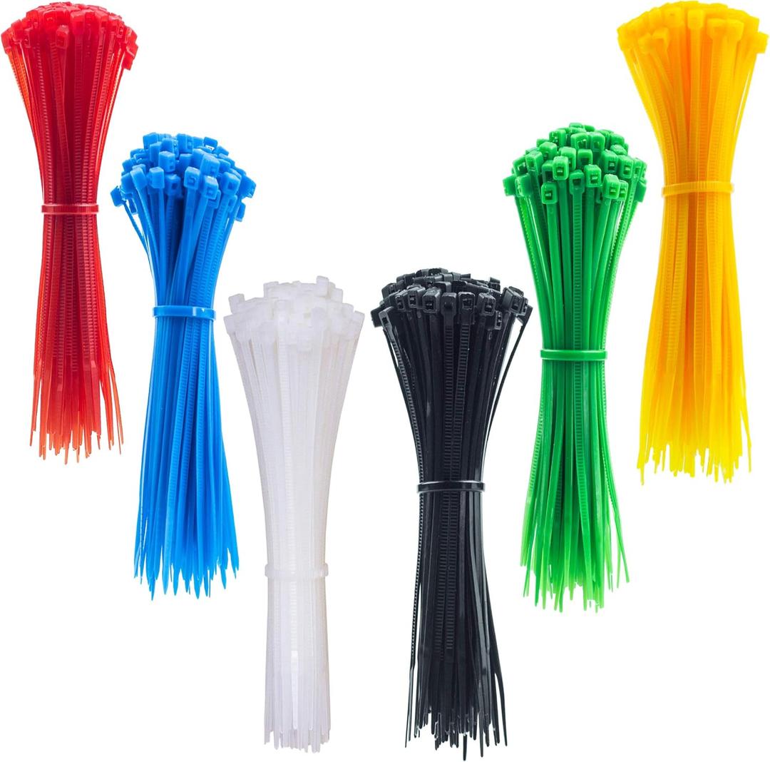 4 Inch Thin Zip Ties (Tying Length 2.8"), 120pcs Clear Nylon Cable Ties, 6 Multi-colors