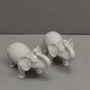 Abbott Collection Ceramic Elephant Figurine, White (Medium)