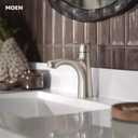 Moen Findlay Spot Resist Brushed Nickel Single-Handle Bathroom Faucet, Single-Hole Setup with Deckplate, 84516SRN