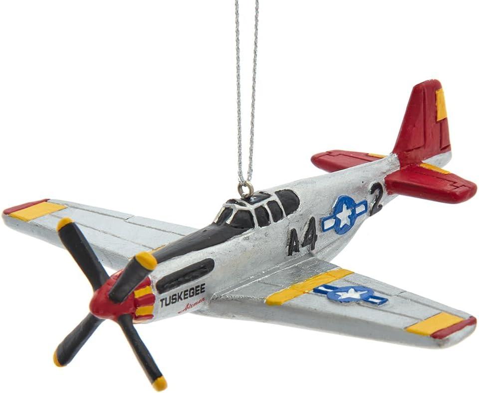 Kurt Adler 4.75-Inches Resin Tuskegee Airplane Ornament