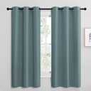 NICETOWN Modern Blackout Curtains Noise Reducing, Thermal Insulated and Privacy Room Darkening Drape Panels for Boy's Guest Room Door Small Short Window (Greyish Blue, 2 Panels, W42 x L68 -Inch)