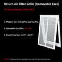Steel Return Air Filter Grille,Return Vent Cover for Wall or Ceiling [Duct Opening Size] Removable Face/Door for 1 Inch Filters (14"W x 20"H Duct Opening)