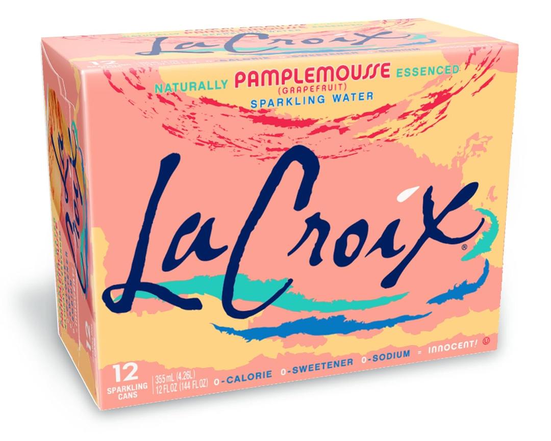 La Croix Sparkling Water, Grapefruit, 12 Fl Oz (Pack of 12), BBD 03/2026