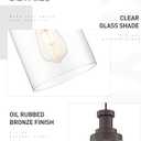 zeyu 2 Pack Farmhouse Hanging Pendant Lights Kitchen, Large Kitchen Pendant Lighting Over Island, Clear Glass Shade, Oil Rubbed Bronze Finish, ZG33M1L-2L ORB