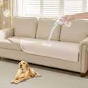 HAOMAIJIA Waterproof Couch Cover for Dogs Washable,Faux Fur Pet Couch Covers for Sofa,Soft Dog Bed Cover Non-Slip Couch Covers for 3 Cushion Couch Sofa Pet Friendly (Off White, 35" x 95" 1 Pack)
