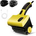 Electric Grill Brush with Liquid Box, Cordless Rechargeable Barbecue Grill Cleaner, 2-Speed, 360 Rotating Cleaning Brush with Replacement Bristles
