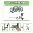OwnMy 3 Tier Heavy Duty Cast Iron Plant Stand Foldable Wrought Iron Flower Pot Holder, Indoor Outdoor Tall Plant Stand Shelf for Garden Patio, Decorative Round Metal Plant Display Rack, Antique Green