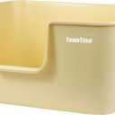 XXL Litter Box with High Sides - 24.6"L x 16.9"W x 12.99"H, Anti-Splash, Tool-Free Assembly, Multi-Cat, Jumbo (Yellow)