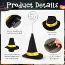 6 Set Felt Halloween Place Card Holders with 6 Pcs Place Cards and 6 Pcs Witch Hats Place Card Holders Table Number Photo Holder Table Decor for Halloween Party Wedding Birthday Decorations