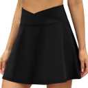 LouKeith Tennis Skirts for Women Pleated Crossover High Waisted Athletic Workout Golf Skorts Skirts with Shorts Pocket (Gray, L)