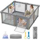 Foldable Baby Playpen, 59 x 59 Collapsible Play Pen for Babies 6-12 Months