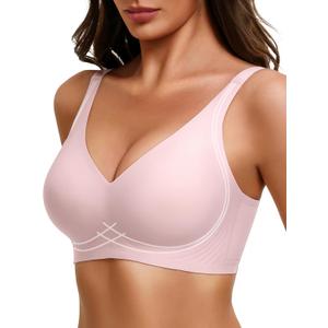 Avidlove Jelly Bras for Women No Underwire Seamless Push Up Bralettes Deep V Comfort Bra Full Coverage T Shirt Everyday Bras, 2XL