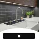 Customizable Kitchen Sink Faucet Mat: 30"Lx5.5"W Bathroom Counter Protector Drip Catcher - Splash Guard with Pre-Cut Center Hole, Trimming to Fit 2 & 3 Hole Faucet & Irregular Sink with Soap Dispenser
