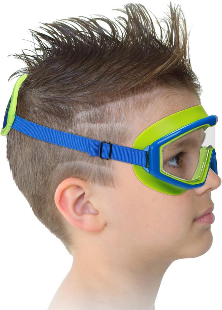 2 x Kids Swim Goggles Age 3-8, Toddler Goggles No Hair Pull,Child Swimming Mask Fabric Strap