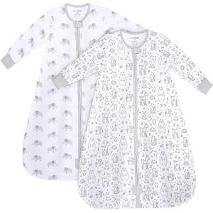 Mama Cheetah Baby Sleep Sack with Sleeves, 0.5 TOG Organic Cotton Wearable Blanket and Two-Way Zipper, Swaddle Transition Long Sleeve Sleeping Bag for Newborn Infant Toddler, 12-18 Months