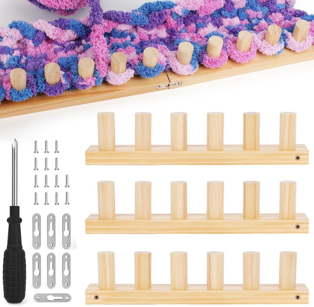 Aeelike 39 inch Chunky Blanket Loom, Wooden Loom Kit for Blankets, DIY Handmade Extra Jumbo Chunky Yarn Crochet Knitting Tool Making Blanket for Adults Beginners, Gift for Crafts Lover