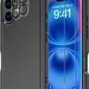 Diverbox for iPhone 16 Case [Shockproof] [Dropproof] [Tempered Glass Screen Protector + Camera Protectors] Heavy Duty Protection Phone Case Cover for Apple iPhone 16 (Black)