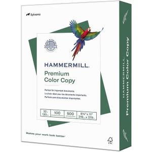 Hammermill Printer Paper, Premium Color 32 Lb Copy Paper, 8.5 x 11 - 1 Ream (500 Sheets) - 100 Bright, Made in the USA, 102630 Hammermill Printer Paper, Premium Color 32 Lb Copy Paper, 8.5 x 11 - 1 Ream (500 Sheets) - 100 Bright, Made in the USA, 102630