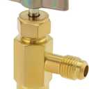 R600a Refrigerant Valve Bottle Opener Brass 7/16" Female Thread to 1/4" SAE Male Thread Self-Sealing Can Tap Adapter for Air Conditioning Refrigerant