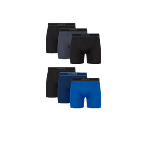 Hanes Men's Underwear Boxer Pack, Performance Stretch Underwear, Moisture-wicking Boxer for Men, 6-pack. Size S