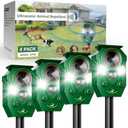 Solar-Powered Ultrasonic Animal Repellent with Motion Sensor, Waterproof Deer Repellent Device with LED Flashing Lights, Perfect for Outdoor Yards, Effective to Repel Deer, Coyotes, Raccoons, and Cats