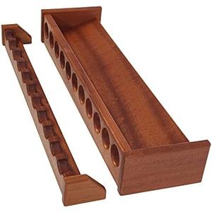 Fishing Rod Rack, Solid Wood Wall Mount Pole Holder, Made to Order, Any Size (Solid Mahogany Wood with Semi-Gloss Polyurethane Finish)